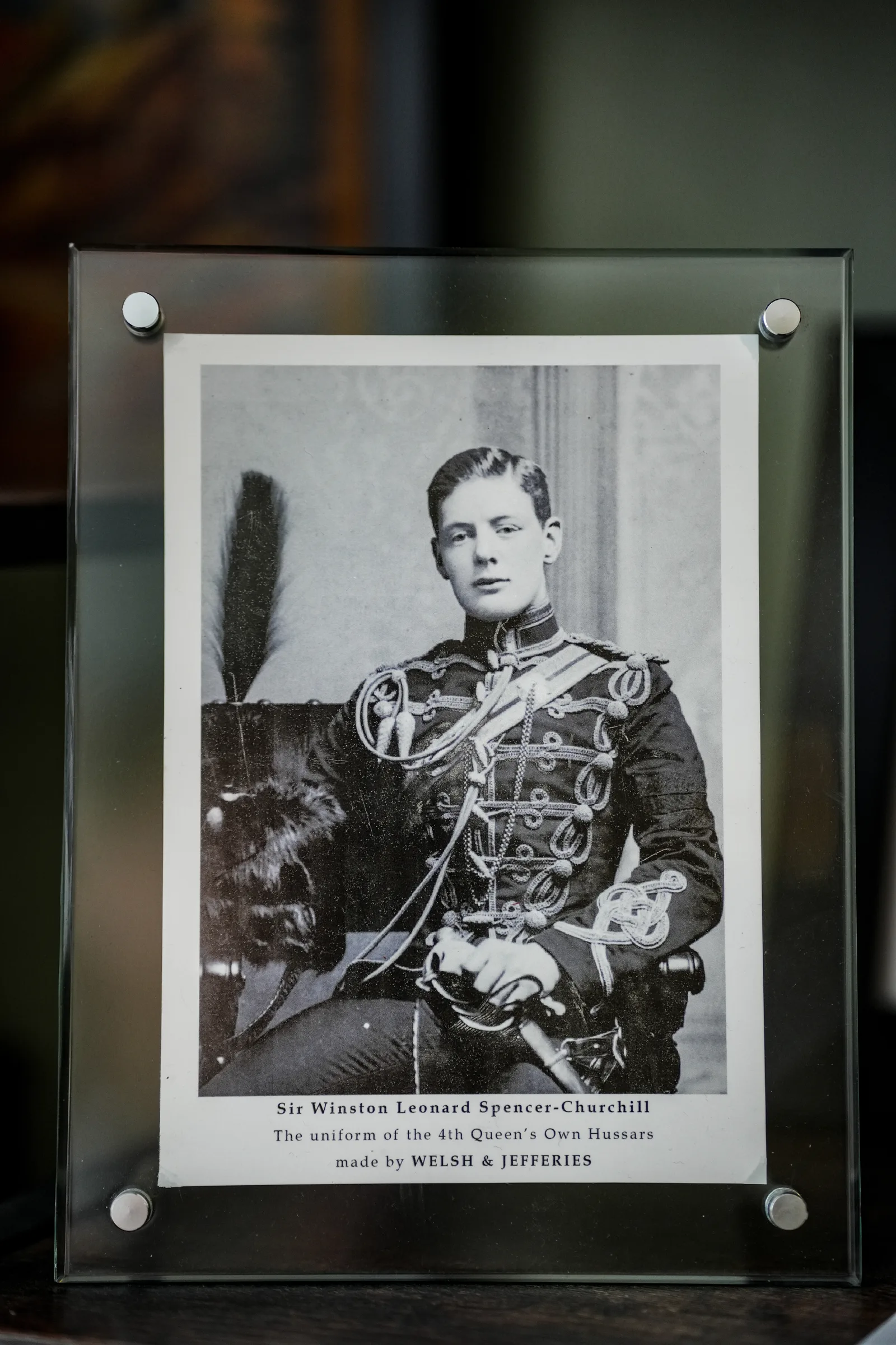 Young Winston Churchill wearing his Welsh & Jefferies Hussars uniform